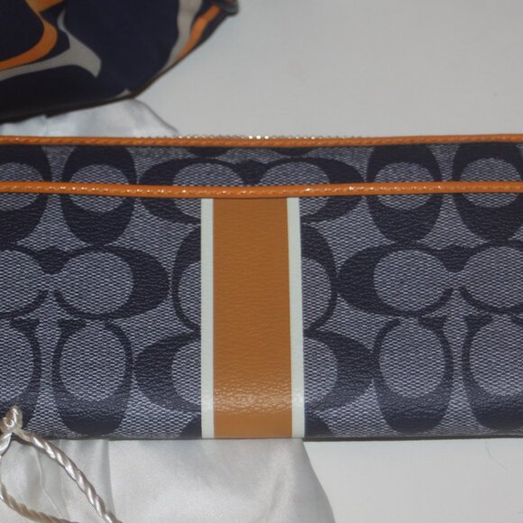COACH F25184 Linear Stripe Satchel Purse SUPER RARE with Wallet and wristlet - Picture 4 of 10